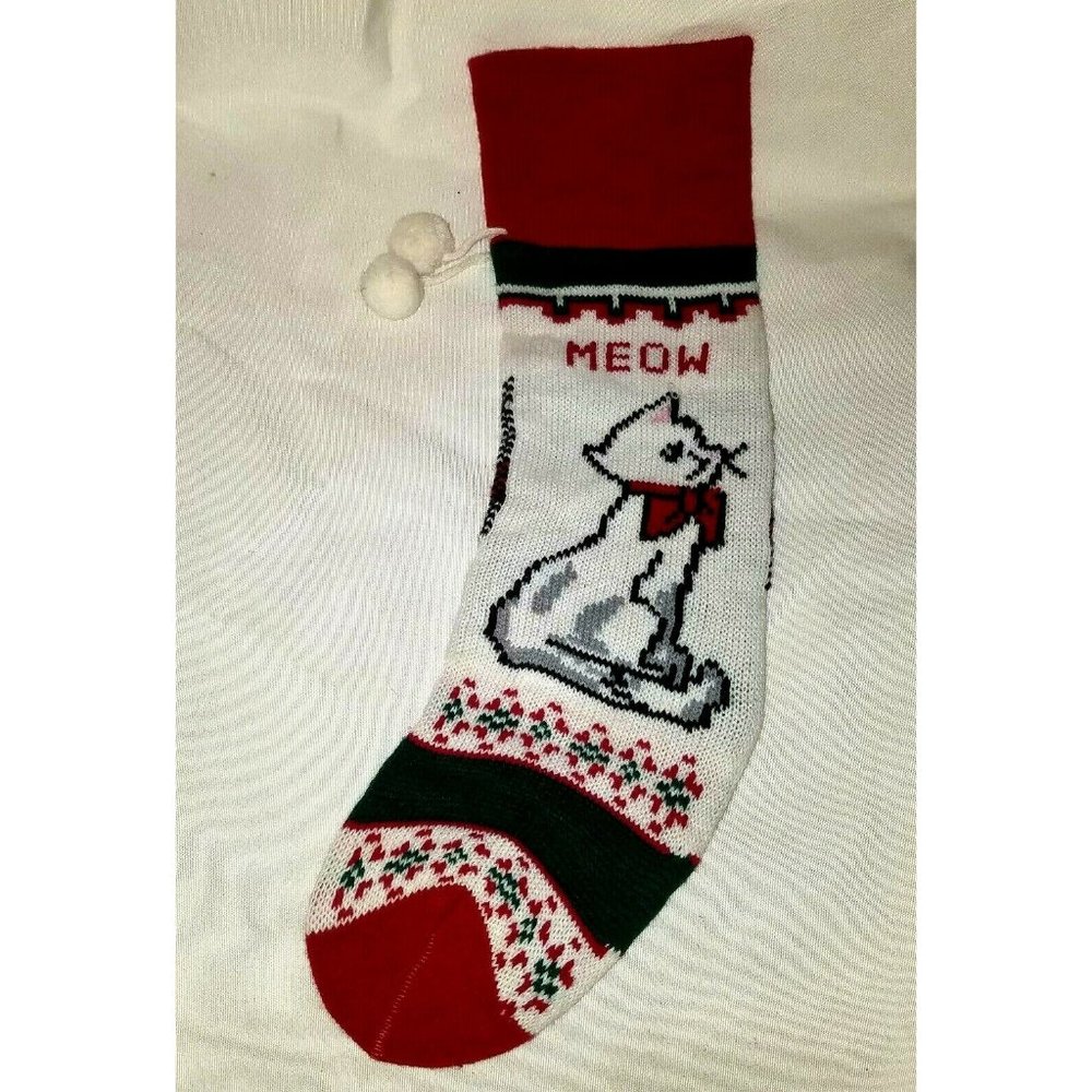 KITTEN CAT MEOW Christmas Stocking 20”